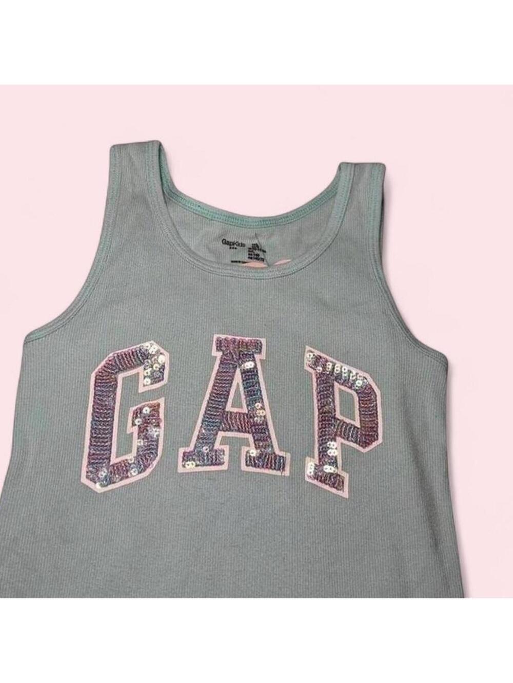 Y2K Light Blue Gap Sequin Tank Top Children’s 10-12 Years - Picture 3 of 6